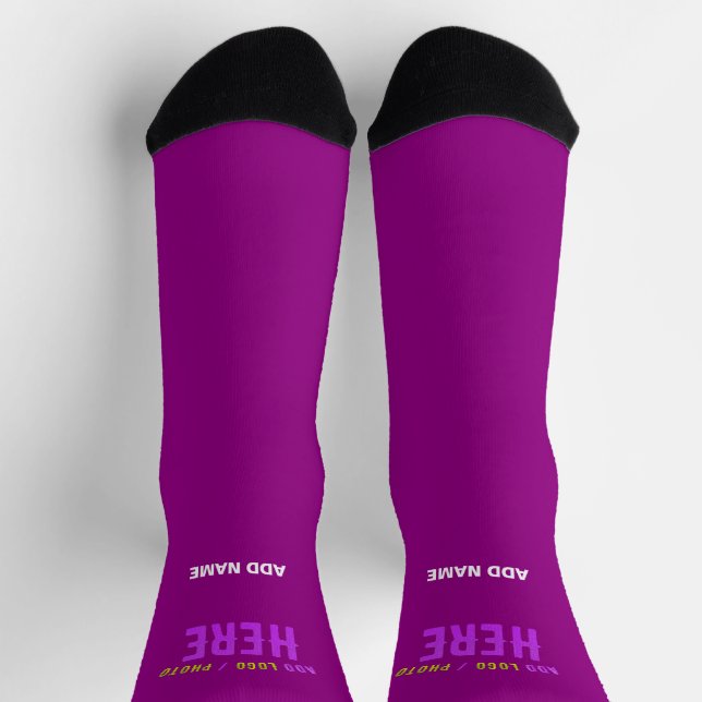 STYLISH MODERN CUSTOMIZABLE PURPLE VERIFIED BRAND SOCKS (Top)