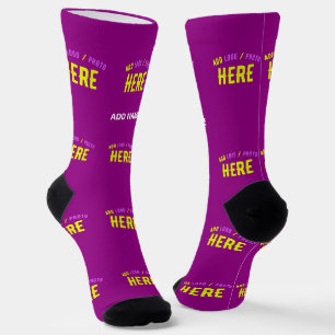 STYLISH MODERN CUSTOMIZABLE PURPLE VERIFIED BRAND SOCKS