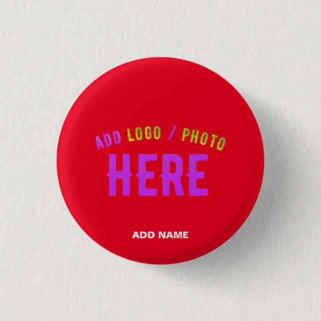 STYLISH MODERN CUSTOMIZABLE RED VERIFIED BRANDED 3 CM ROUND BADGE (Front)