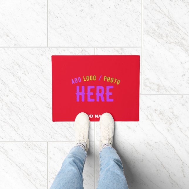 STYLISH MODERN CUSTOMIZABLE RED VERIFIED BRANDED DOORMAT (Indoor)