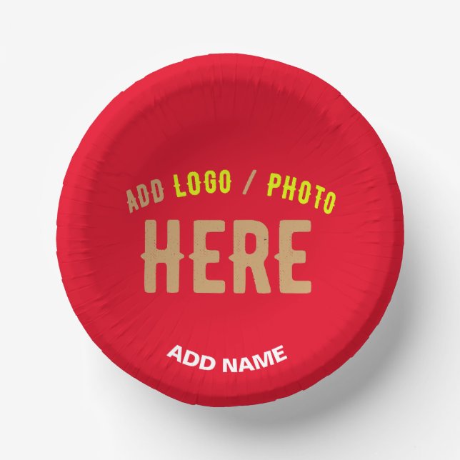 STYLISH MODERN CUSTOMIZABLE RED VERIFIED BRANDED PAPER PLATE (Front)