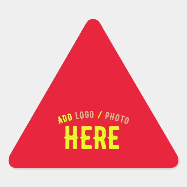 STYLISH MODERN CUSTOMIZABLE RED VERIFIED BRANDED TRIANGLE STICKER (Front)