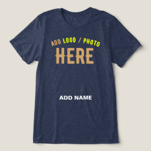 STYLISH MODERN CUSTOMIZABLE SOLID NAVY BLUE BRAND Tri-Blend SHIRT
