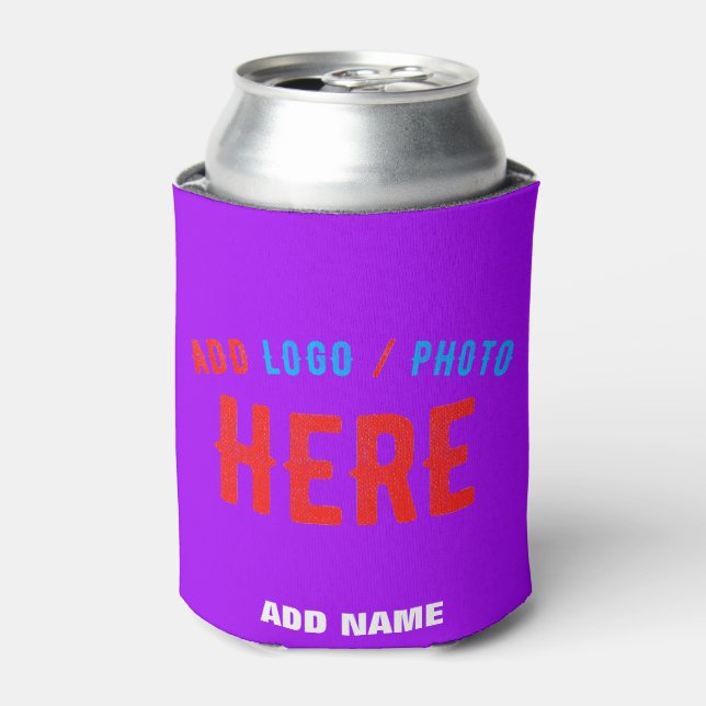 STYLISH MODERN CUSTOMIZABLE VIOLET VERIFIED BRAND CAN COOLER (Can Front)