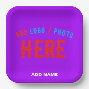STYLISH MODERN CUSTOMIZABLE VIOLET VERIFIED BRAND PAPER PLATE