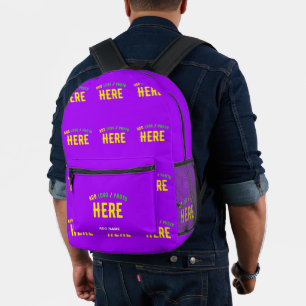 STYLISH MODERN CUSTOMIZABLE VIOLET VERIFIED BRAND PRINTED BACKPACK