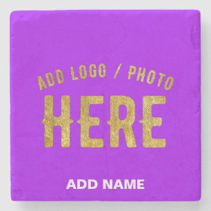 STYLISH MODERN CUSTOMIZABLE VIOLET VERIFIED BRAND STONE COASTER