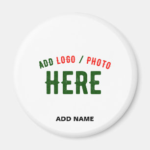 STYLISH MODERN CUSTOMIZABLE WHITE BRANDED CIRCULAR MAGNET