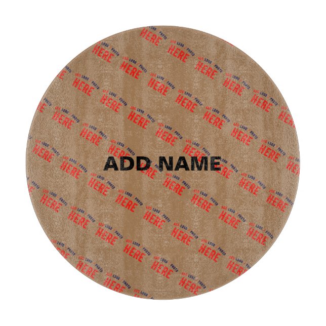 STYLISH MODERN CUSTOMIZABLE WHITE VERIFIED BRAND CUTTING BOARD (Front)