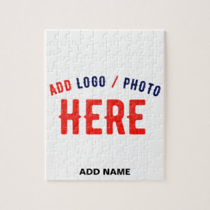 STYLISH MODERN CUSTOMIZABLE WHITE VERIFIED BRAND JIGSAW PUZZLE