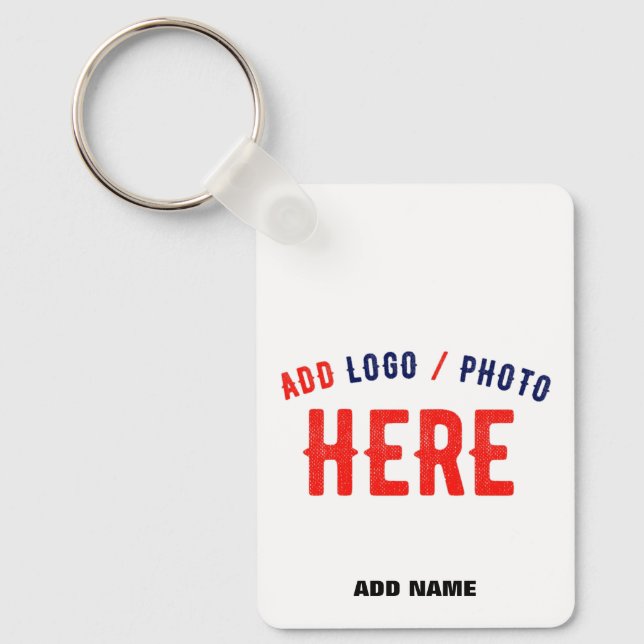 STYLISH MODERN CUSTOMIZABLE WHITE VERIFIED BRAND KEY RING (Front)