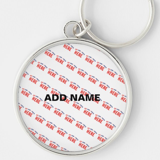STYLISH MODERN CUSTOMIZABLE WHITE VERIFIED BRAND KEY RING (Front)