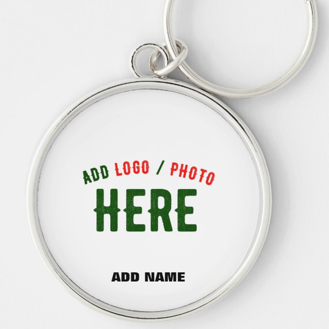 STYLISH MODERN CUSTOMIZABLE WHITE VERIFIED BRAND KEY RING (Front)