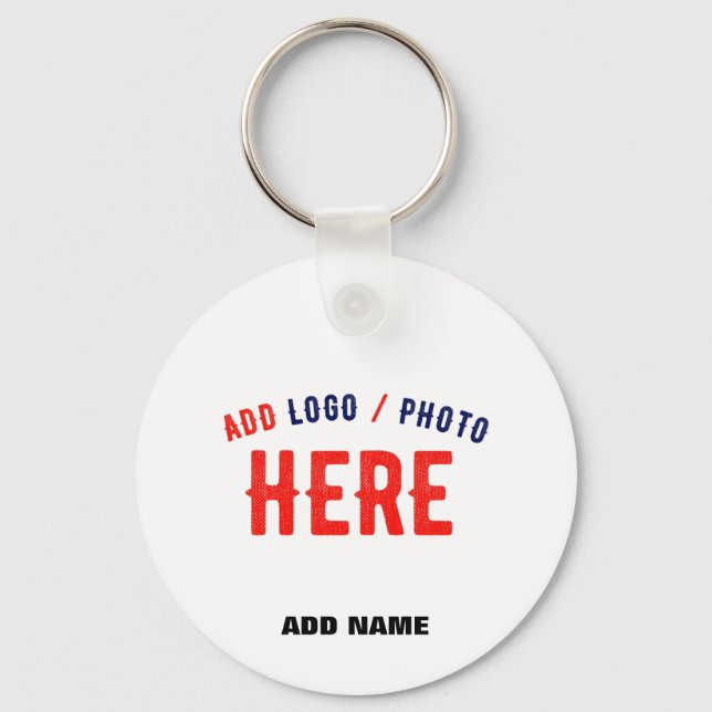 STYLISH MODERN CUSTOMIZABLE WHITE VERIFIED BRAND KEY RING (Front)