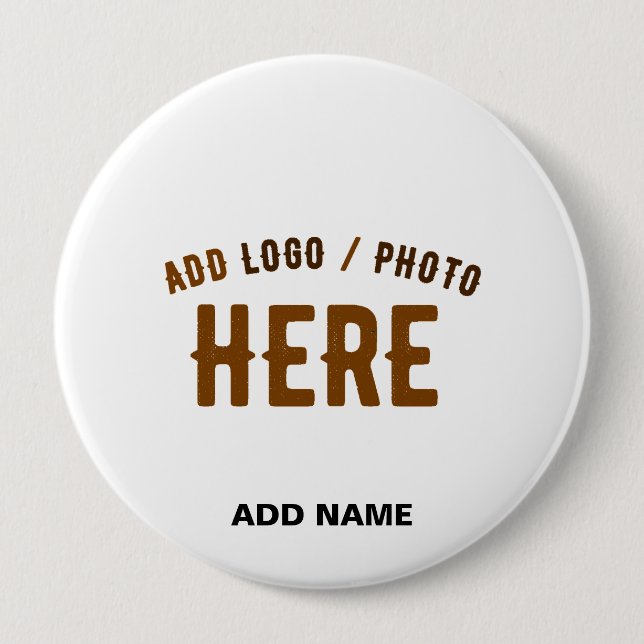 STYLISH MODERN CUSTOMIZABLE WHITE VERIFIED BRANDED 10 CM ROUND BADGE (Front)