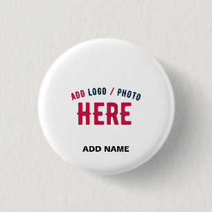 STYLISH MODERN CUSTOMIZABLE WHITE VERIFIED BRANDED 3 CM ROUND BADGE