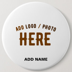 STYLISH MODERN CUSTOMIZABLE WHITE VERIFIED BRANDED 6 CM ROUND BADGE