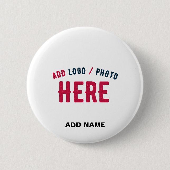 STYLISH MODERN CUSTOMIZABLE WHITE VERIFIED BRANDED 6 CM ROUND BADGE (Front)