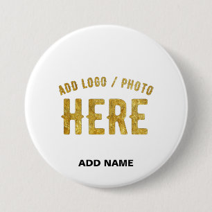 STYLISH MODERN CUSTOMIZABLE WHITE VERIFIED BRANDED 7.5 CM ROUND BADGE