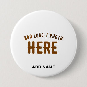 STYLISH MODERN CUSTOMIZABLE WHITE VERIFIED BRANDED 7.5 CM ROUND BADGE