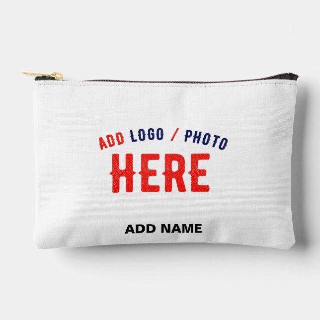 STYLISH MODERN CUSTOMIZABLE WHITE VERIFIED BRANDED ACCESSORY POUCH (Front)