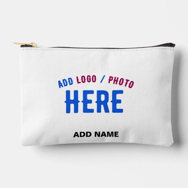 STYLISH MODERN CUSTOMIZABLE WHITE VERIFIED BRANDED ACCESSORY POUCH (Front)