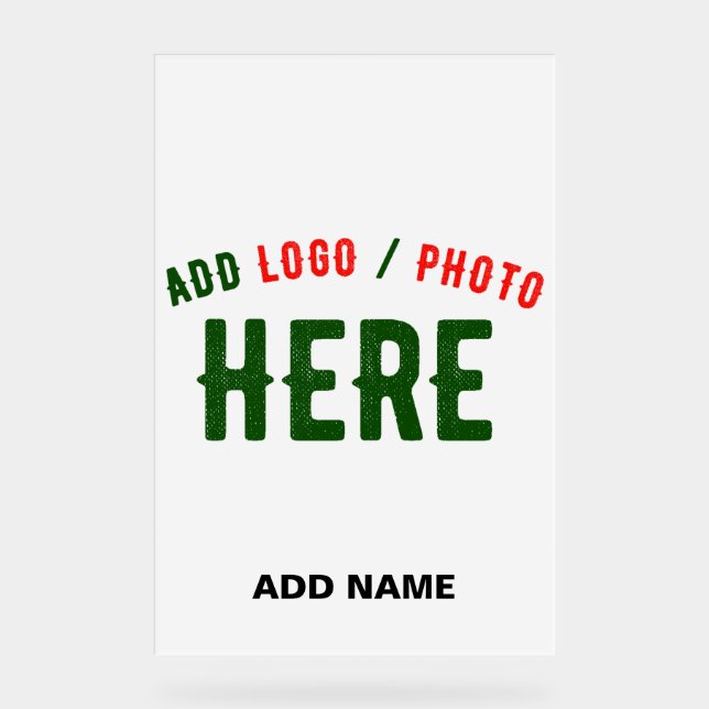 STYLISH MODERN CUSTOMIZABLE WHITE VERIFIED BRANDED ACRYLIC SIGN (Front)