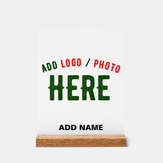 STYLISH MODERN CUSTOMIZABLE WHITE VERIFIED BRANDED ACRYLIC SIGN (Front)