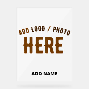 STYLISH MODERN CUSTOMIZABLE WHITE VERIFIED BRANDED ACRYLIC SIGN