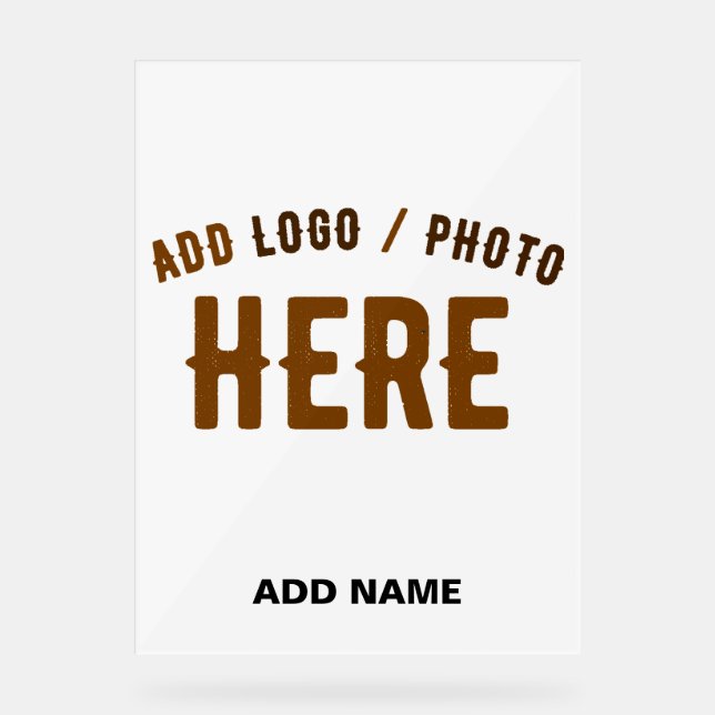 STYLISH MODERN CUSTOMIZABLE WHITE VERIFIED BRANDED ACRYLIC SIGN (Front)
