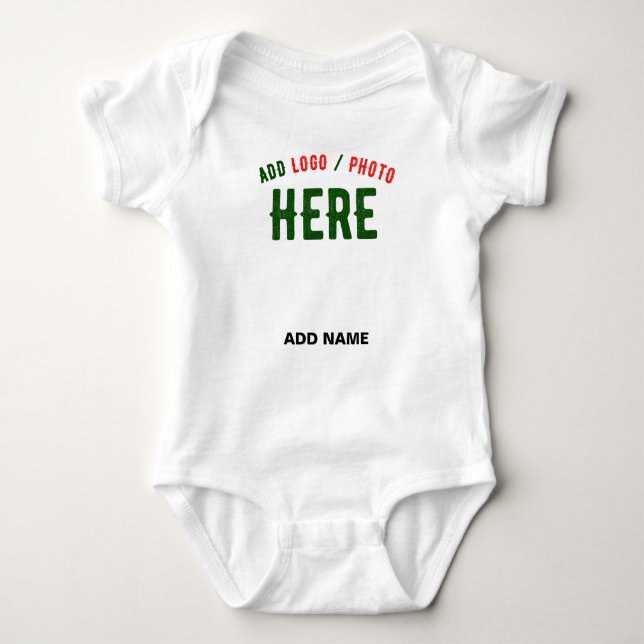 STYLISH MODERN CUSTOMIZABLE WHITE VERIFIED BRANDED BABY BODYSUIT (Front)
