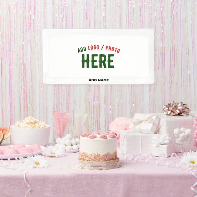 STYLISH MODERN CUSTOMIZABLE WHITE VERIFIED BRANDED BANNER (Party)