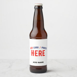 STYLISH MODERN CUSTOMIZABLE WHITE VERIFIED BRANDED BEER BOTTLE LABEL