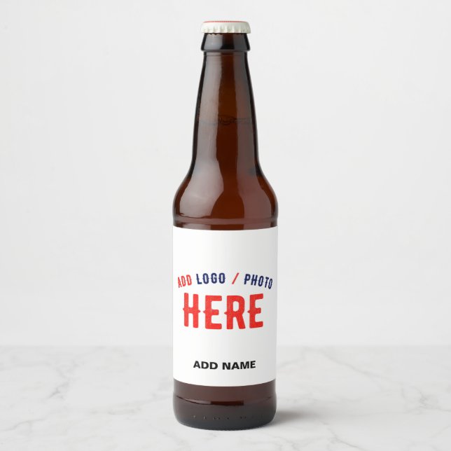 STYLISH MODERN CUSTOMIZABLE WHITE VERIFIED BRANDED BEER BOTTLE LABEL (Front)