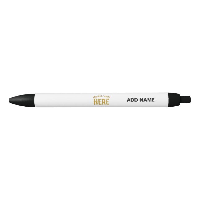 STYLISH MODERN CUSTOMIZABLE WHITE VERIFIED BRANDED BLACK INK PEN (Front)