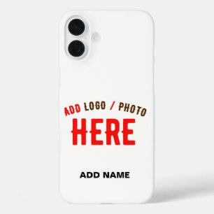 STYLISH MODERN CUSTOMIZABLE WHITE VERIFIED BRANDED iPhone 16 PLUS CASE