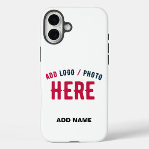 STYLISH MODERN CUSTOMIZABLE WHITE VERIFIED BRANDED iPhone 16 PLUS CASE