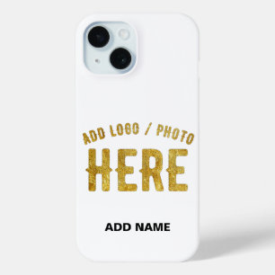 STYLISH MODERN CUSTOMIZABLE WHITE VERIFIED BRANDED iPhone 15 CASE