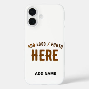 STYLISH MODERN CUSTOMIZABLE WHITE VERIFIED BRANDED iPhone 16 CASE
