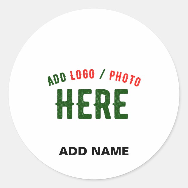 STYLISH MODERN CUSTOMIZABLE WHITE VERIFIED BRANDED CLASSIC ROUND STICKER (Front)