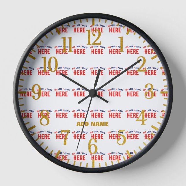 STYLISH MODERN CUSTOMIZABLE WHITE VERIFIED BRANDED CLOCK (Front)