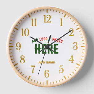 STYLISH MODERN CUSTOMIZABLE WHITE VERIFIED BRANDED CLOCK