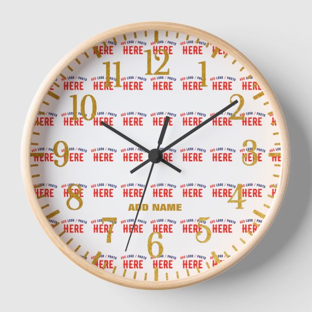 STYLISH MODERN CUSTOMIZABLE WHITE VERIFIED BRANDED CLOCK (Front)