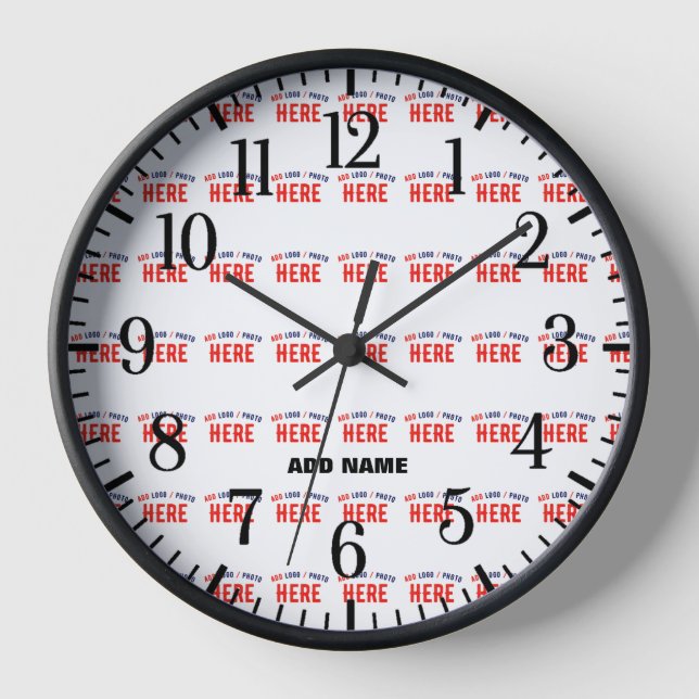 STYLISH MODERN CUSTOMIZABLE WHITE VERIFIED BRANDED CLOCK (Front)