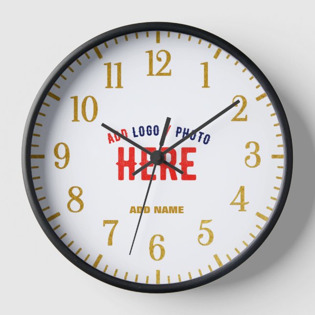 STYLISH MODERN CUSTOMIZABLE WHITE VERIFIED BRANDED CLOCK (Front)