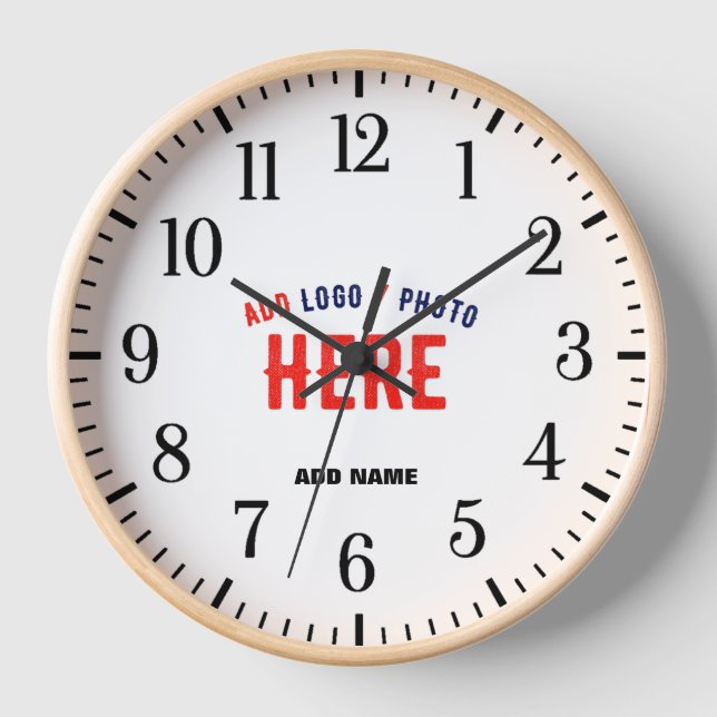 STYLISH MODERN CUSTOMIZABLE WHITE VERIFIED BRANDED CLOCK (Front)