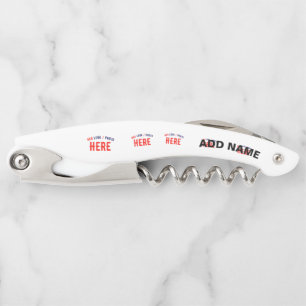 STYLISH MODERN CUSTOMIZABLE WHITE VERIFIED BRANDED CORKSCREW