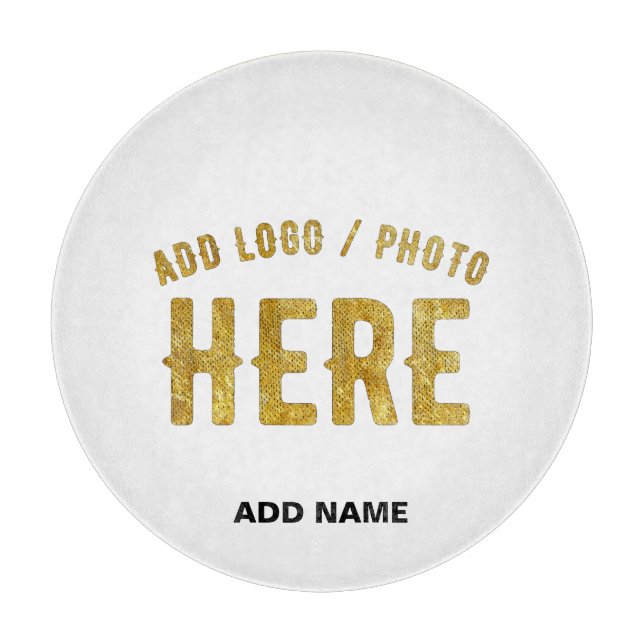 STYLISH MODERN CUSTOMIZABLE WHITE VERIFIED BRANDED CUTTING BOARD (Front)