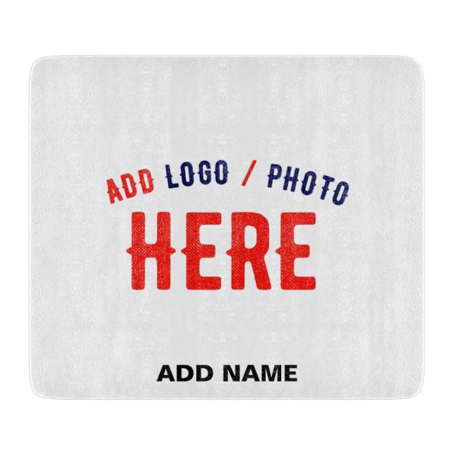 STYLISH MODERN CUSTOMIZABLE WHITE VERIFIED BRANDED CUTTING BOARD (Front)
