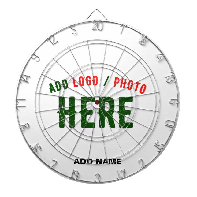 STYLISH MODERN CUSTOMIZABLE WHITE VERIFIED BRANDED DARTBOARD (Front)